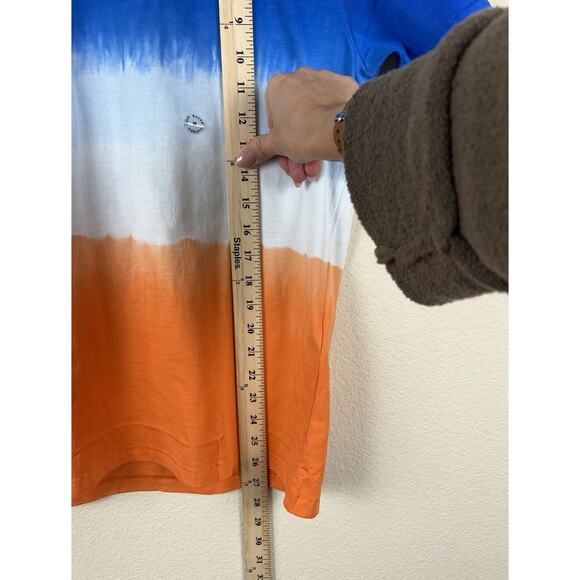 NWT Polo Ralph Lauren M Classic Fit Tie Dye Tee Blue White Orange Logo - Picture 8 of 9